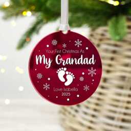 Personalised Grandad's First Christmas Bauble Acrylic Keepsake Gift - thumbnail 2
