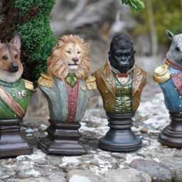 Set 4 Animal Gentry Resin Sculpture - Home Garden Ornament Outdoor Admiral Decor - thumbnail 2