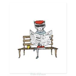 Mr. Raccoon - Animal Illustration, Print, 8 X 10 Illustration Print - thumbnail 1