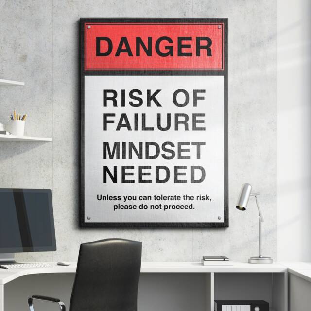 Danger Mindset Entrepreneur Quote Hustle Motivational Inspirational, Framed Canvas Wall Art Poster Print, Home Office & Room Decor, Gift - image 1