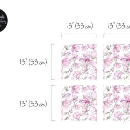 Decals For Kallax/Expedit, Ikea, Retro Magnolias. Pattern, Pink, Sticker, Furniture Decor, Ikea Hack, Self Adhesive, Decal #4Ka - thumbnail 2