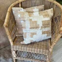 Jute & Boucle Hand-Woven Scatter Cushion Cover - Natural & Cream - thumbnail 2