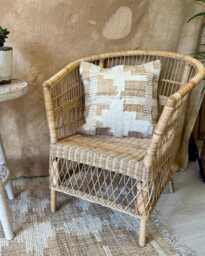 Jute & Boucle Hand-Woven Scatter Cushion Cover - Natural & Cream
