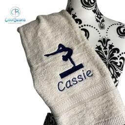 Gymnastics Towel - Personalised Face Cloth/Hand Bath = Dance Gymastics