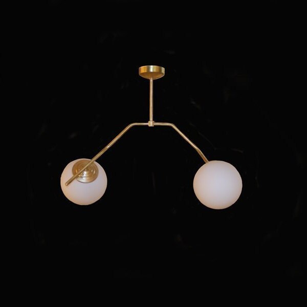 Globe Brass Ceiling Lamp Chandelier Gold Decor Light Vanity Fixture, Mid Century - Tali Model Ranor Lighting Design #705-1-1-1-1-1 - image 1