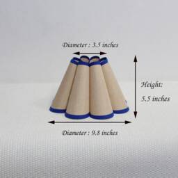 Handmade Khaki Pleated Lampshade With Navy Trim - thumbnail 2