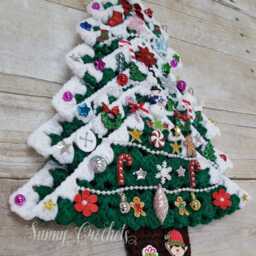 Christmas Tree, Crocheted Gifts, Holiday Tree Door Hanger, Decor, Decor - thumbnail 3