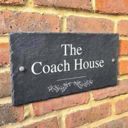 Rustic Slate House Sign Farmhouse Plaque Door Number 40 X 20cm - thumbnail 1