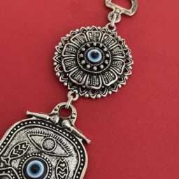 Classic Hamsa Hand Wall Hanging With Evil Eye, Protection Amulet, Of Fatima Decor, Turkish Nazar Bead, Home Luck Charm, Boho Art - thumbnail 3