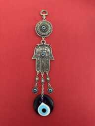Classic Hamsa Hand Wall Hanging With Evil Eye, Protection Amulet, Of Fatima Decor, Turkish Nazar Bead, Home Luck Charm, Boho Art - thumbnail 1