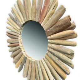 Driftwood Style Round Mirror 80cm, Large Circular Teak Root Wall - thumbnail 3