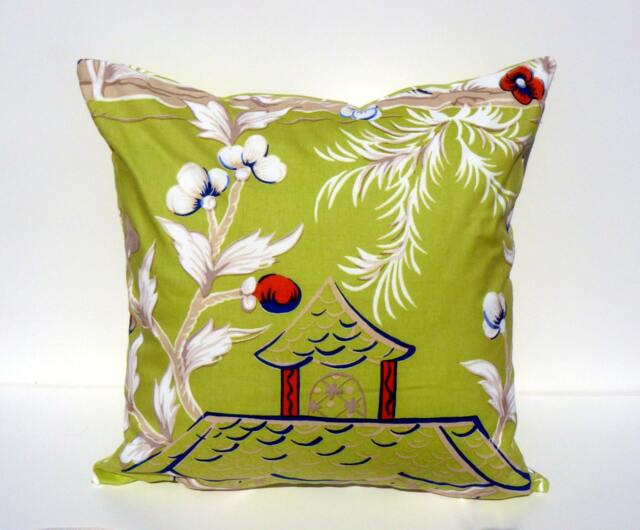 Pillement Grande By Bob Collins & Sons in Lime This Listing Is For One Pillow Cover- Front - Back - image 1