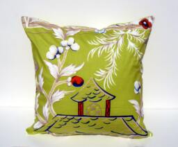 Pillement Grande By Bob Collins & Sons in Lime This Listing Is For One Pillow Cover- Front - Back - thumbnail 1