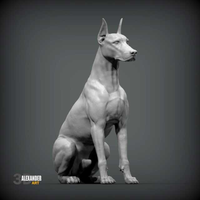3D Printed Doberman Figurine Dog Lover Gift & Memorial Keepsake - image 1