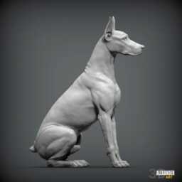3D Printed Doberman Figurine Dog Lover Gift & Memorial Keepsake - thumbnail 2