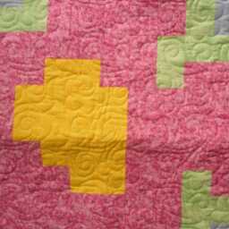 "Handmade Flower Lap Quilt Vintage Cotton Throw - 48"" X 54" - thumbnail 2