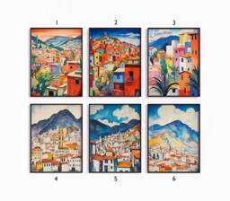 Bolivia Poster Sets, Latin American Travel Prints, Floral Art, La Paz Folk Art Poster, Gallery Wall, Gift, A1/A2/A3/A4 - thumbnail 1