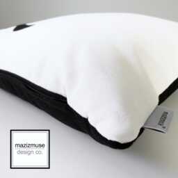 Kanji Strength Sunbrella?? Outdoor Pillow Cover in Black & White, Modern Japanese Cushions For Meditation/Zen Rooms Oasis - thumbnail 2