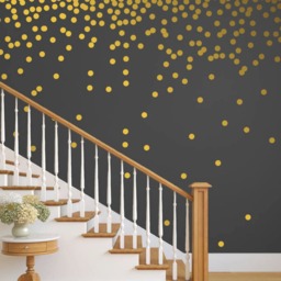 Gold Polka Dot Decals, Gold Wall Decal, Bedroom Decorating Ideas, Bedroom Decorations Teen, Teenage Girl Bedroom Decor - thumbnail 2