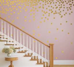 Gold Polka Dot Decals, Gold Wall Decal, Bedroom Decorating Ideas, Bedroom Decorations Teen, Teenage Girl Bedroom Decor - thumbnail 1