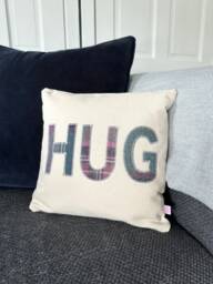 Hug Scatter Cushion - Gift Tweed Applique Get Well Thinking Of You - thumbnail 1