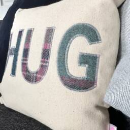 Hug Scatter Cushion - Gift Tweed Applique Get Well Thinking Of You - thumbnail 3