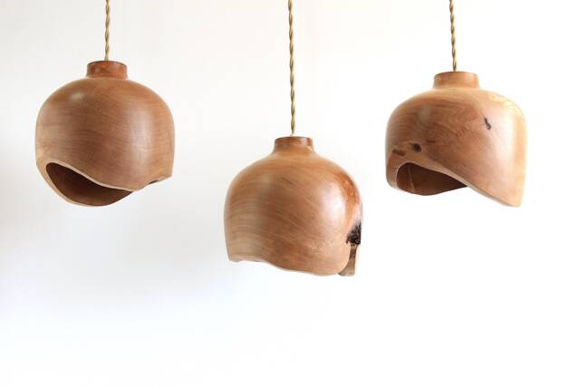 Pendant Light, Wooden Hanging Dining Room Lamp Shade, Natural Kitchen Island Chandelier - image 1