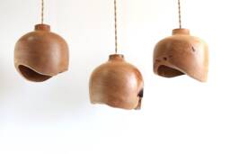 Pendant Light, Wooden Hanging Dining Room Lamp Shade, Natural Kitchen Island Chandelier