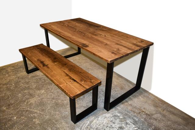 Reclaimed Dining Table With Box Steel Legs, Choice Of Sizes+Colours - image 1
