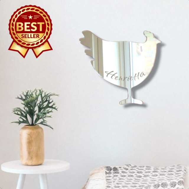 Chicken Acrylic Mirror Wall Art - Personalized Engraving - image 1