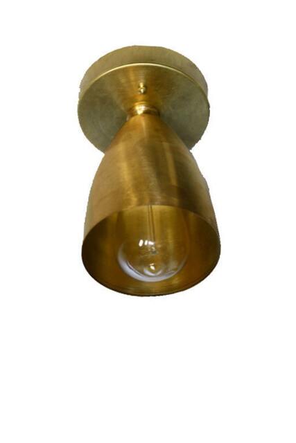 Minimalist Vintage Modern Cone Shade Light Fixture - Use As Wall Sconce Or Ceiling Mount - Brass, Chrome, Antique Brass - image 1