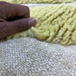Morrocan Rug 5x7.6 Ft , Beni Ourain Handmade Black & Yellow Area Rugs For Living Room Wool Berber Rug, Azilal Area - thumbnail 4