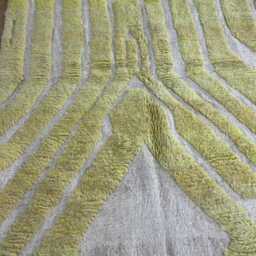 Morrocan Rug 5x7.6 Ft , Beni Ourain Handmade Black & Yellow Area Rugs For Living Room Wool Berber Rug, Azilal Area - thumbnail 3