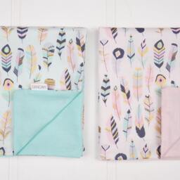 Pastel & Gold Feather Cushion Cover - thumbnail 4
