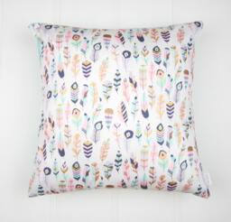 Pastel & Gold Feather Cushion Cover - thumbnail 1
