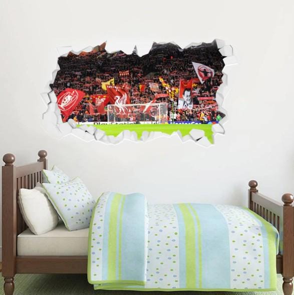 Liverpool Football Club - Anfield European Night - View From The Kop Broken Wall Sticker