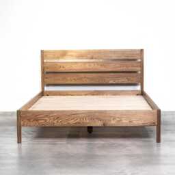 Oak Bed Frame Ulm Wooden Handmade Unique Design Minimalist Scandinavian Bedroom Loft Decor Home Gift - thumbnail 3