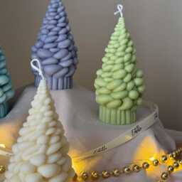 Handmade Snow Christmas Tree Soy Candle Holiday Decor Gift - thumbnail 2