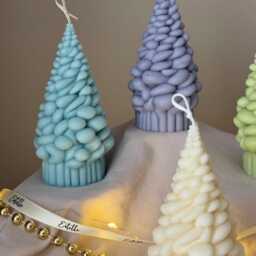 Handmade Snow Christmas Tree Soy Candle Holiday Decor Gift - thumbnail 3
