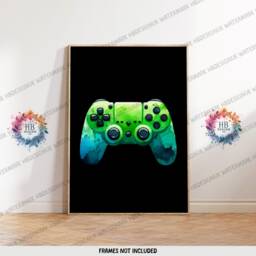 Neon Green Gamer Print Poster - Set Of 3 Gaming Prints - Game Bedroom Decor Gift For Gamers Room Video Wall Art - thumbnail 3