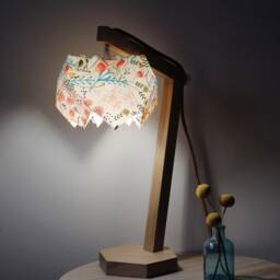 Herbarium - Handcrafted Wooden Table Lamp With Origami Lampshade/Origami Wooden & Cotton - thumbnail 2