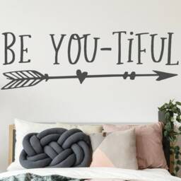 Be You Tiful Decal - Girls Room Bedroom Wall You Tiful Quote Sticker - thumbnail 2