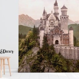 Neuschwanstein Castle Removable Wallpaper, Peel & Stick, Wall Decor, Repositionable, Self Adhesive, Mural, Landscape #102 - thumbnail 2