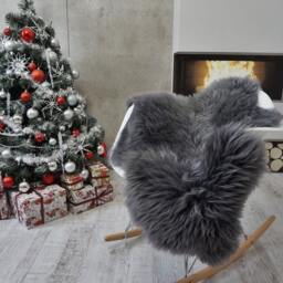 Sheepskin Grey Throw Genuine Leather Sheep Skin Decorative Rug Grey 48'' X 28 - thumbnail 2