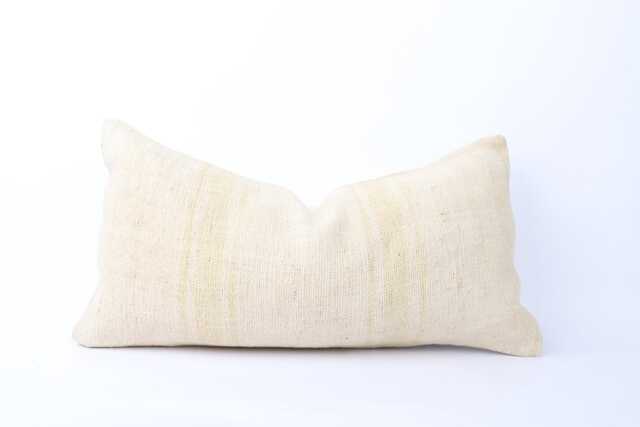 Vintage Turkish Kilim Pillow Handwoven Wool Lumbar Cushion - 12x24 - image 1