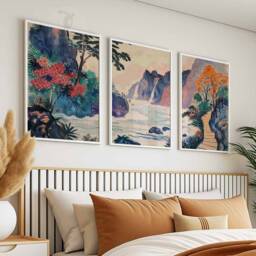 Japanese Set Of 3 Posters, Prints, Floral Wall Art, Botanical Decor, Katsushika Hokusai Oriental Gift - thumbnail 2