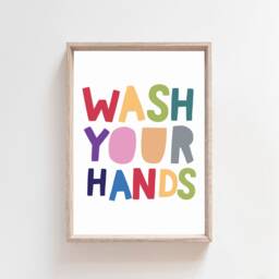 Wash Your Hands, Bathroom Wall Art, Sign, Kids Decor, Girls Nursery Prints, Boys Rules - thumbnail 2