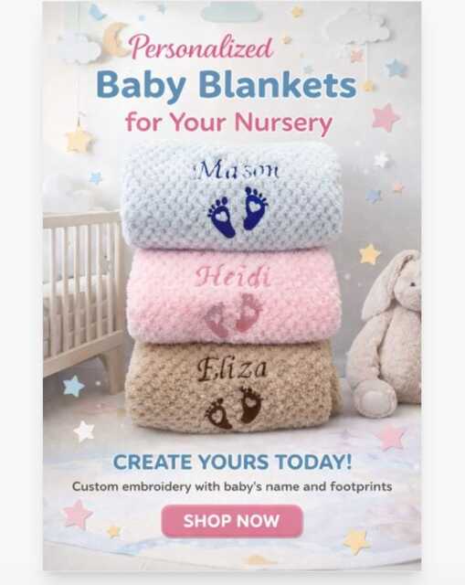 Custom Embroidered Personalised Waffle Baby Blanket, Soft Cosy Warm Fleece Wrap - image 1