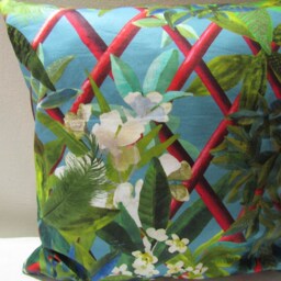 Designers Guild & Christian Lacroix Fabric Canopy Turquoise Cushion Cover D2 - thumbnail 4