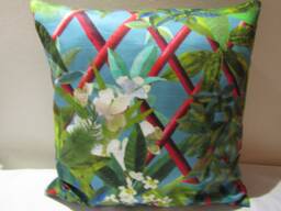 Designers Guild & Christian Lacroix Fabric Canopy Turquoise Cushion Cover D2